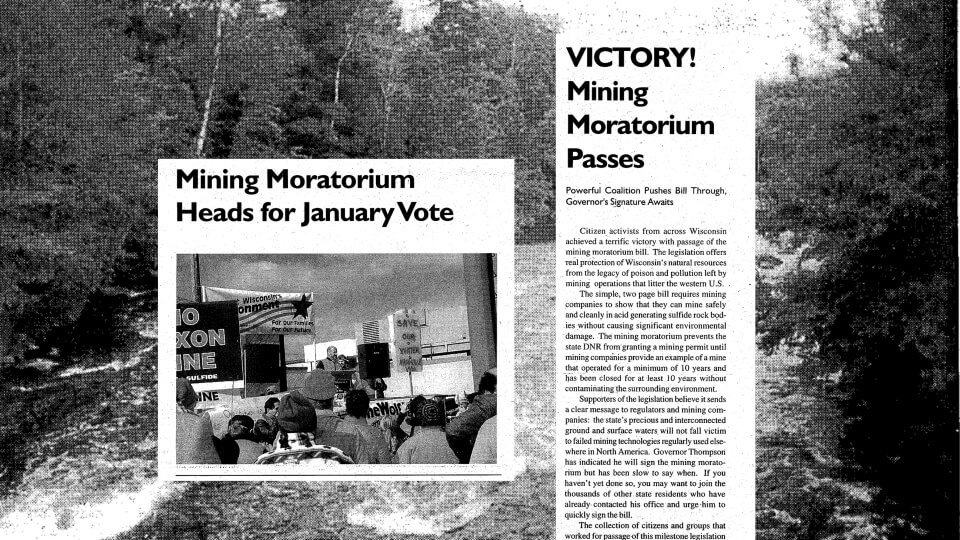 A publication of the defender outlining the mining moratorium act