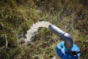 Water flowing out of well