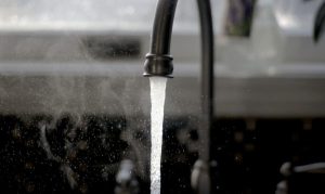 Water from a faucet