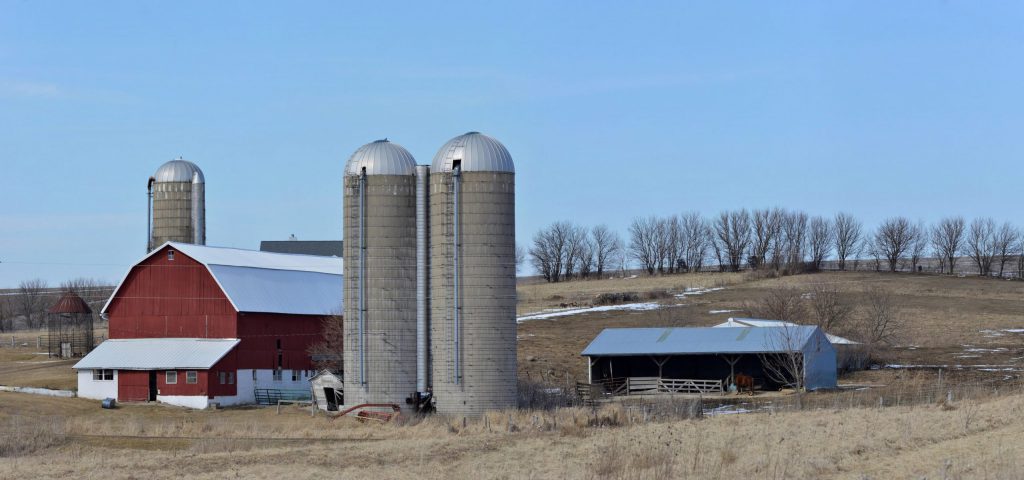 Farm scene in the hills of southern Wisconsin