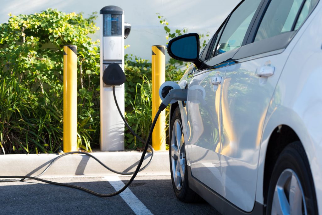 Electric Vehicle Charging at Charging Station