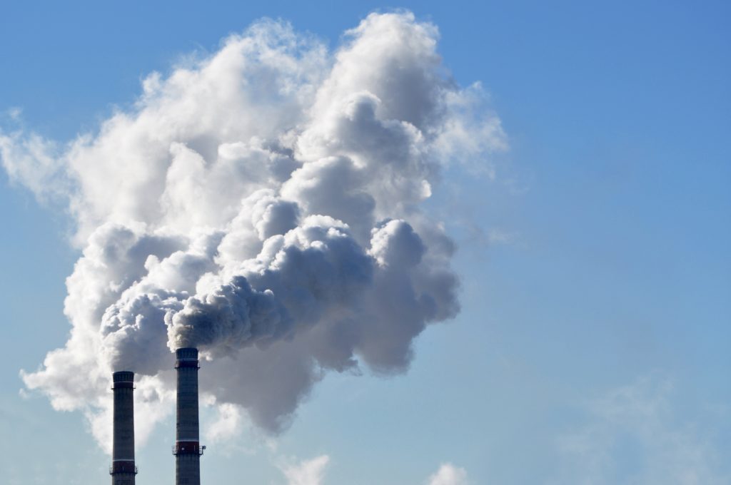 Smoke stacks at power plant