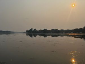 Wildfire smoke over Lake Monona