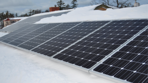 A row of solar panels