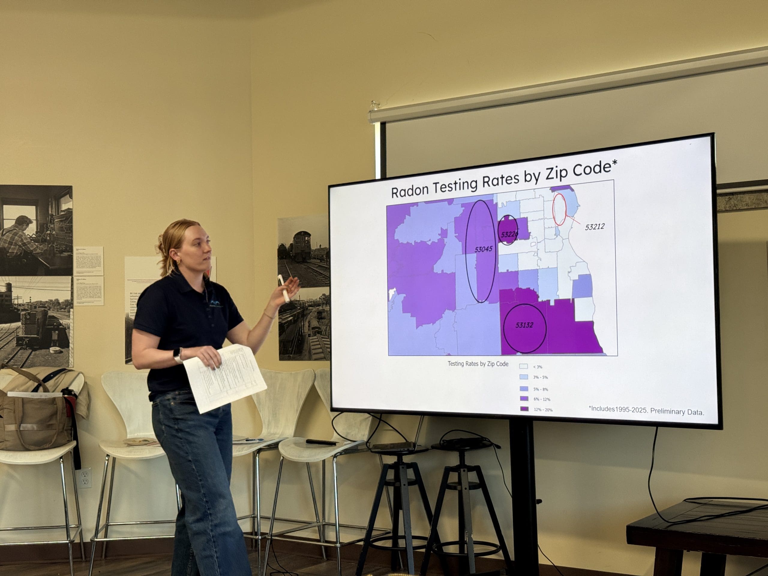 Kayla Rinderknecht presents at a Data Chat in Milwaukee